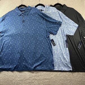 NWT 3XL LOT Ben Hogan Performance Polo Golf  Short Sleeve Black Stretch UPF15